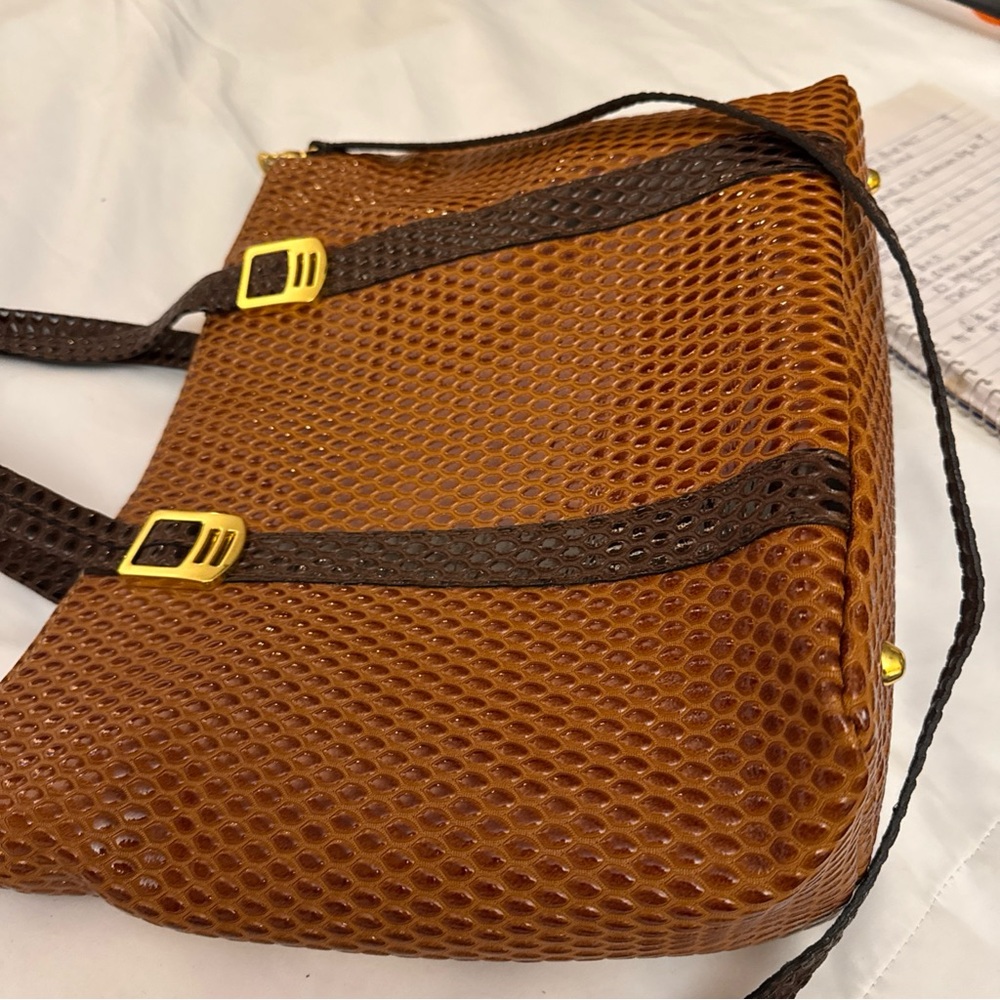 Source Unknown Honeycomb Brown Tote - image 5